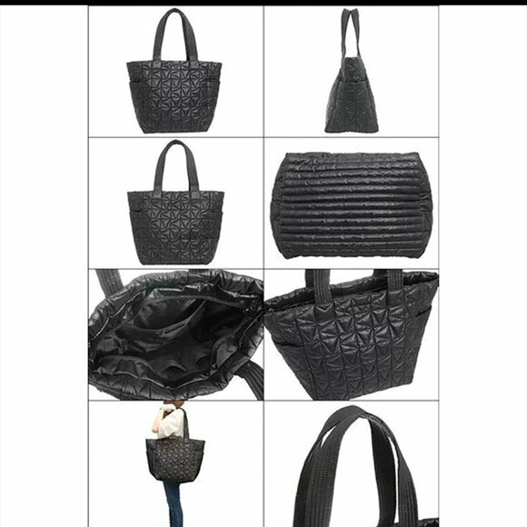 S Michael Kors Winnie Quilted Nylon Black Large Tote 35T1TW4T3C $398 Retail - Picture 10 of 11